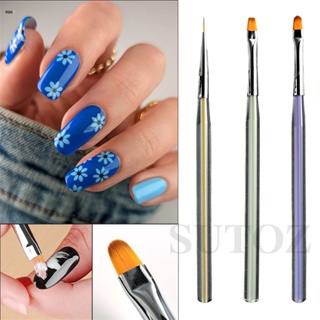 พู่กันสำหรับเพ้นท์เล็บบรรจุ Nail Art Brush Set Tool Gradient Blooming Pull Line Painting Stroke Flower Phototherapy Gradient Blooming Pen nuuo