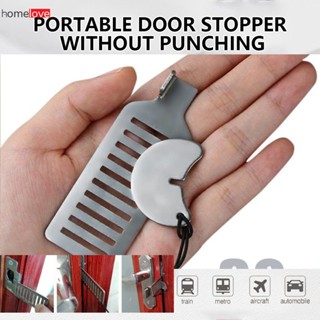 ล็อคประตูแบบพกพา Travel Door Lock Stainless Steel Punch-free Security Privacy Door Lock Blocker Door Jammer Self-defense Travel Stopper homelove