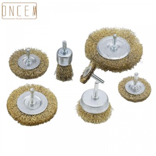 【ONCEMOREAGAIN】Wire Wheel Brushes 0.02In Brass 1/4In Arbor Brush Wheel Coated Steel Wire