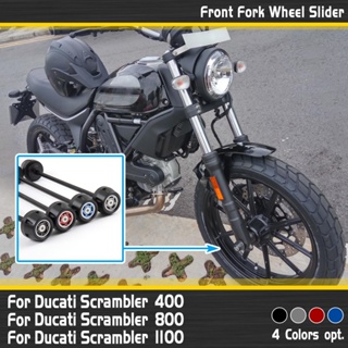 Ljbkoall แผ่นกันล้มล้อหน้า หลัง อุปกรณ์เสริม สําหรับรถจักรยานยนต์ Ducati Scrambler 400 800 1100 Icon Sixty2 19