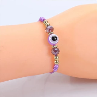 Lucky Blue Evil Eye สร้อยข้อมือคู่ แฮนด์เมด ปรับได้ เชือกถัก ลูกปัด สร้อยข้อมือ สําหรับผู้หญิง ผู้ชาย มิตรภาพ เครื่องประดับของขวัญ