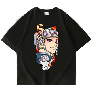 เสื้อผ้าฝ้าย Anime Demon Slayer เสื้อยืดผู้ชายผู้หญิง Tengen Uzui มังงะ Tee เสื้อ Plus ขนาดเสื้อ Streetwear แฟชั่นญี่ป