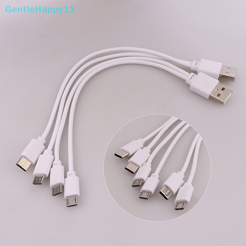 Gentlehappy 2 in 1 สายชาร์จ USB ตัวผู้ เป็น Micro USB Type-C สําหรับ Android สมาร์ทโฟน แท็บเล็ต 1 ชิ้น