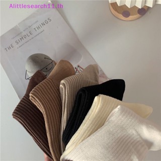 Alittlesearch11 ใหม่ ถุงเท้าลําลอง ผ้าฝ้าย ทรงหลวม ระบายอากาศ สีพื้น สไตล์ญี่ปุ่น แฟชั่นเรโทร สําหรับผู้หญิง 1 คู่