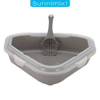 [Sunnimix1] ถาดทรายแมว ทรงสามเหลี่ยม สําหรับฝึกแมว