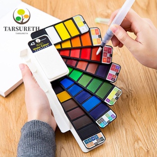 Tarsureth ชุดสีน้ํา แบบพับได้ พร้อมแปรงปากกา 18 24 36 42 สี สําหรับโรงเรียน