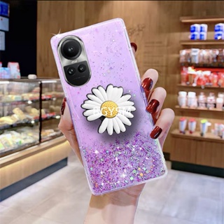 เคสโทรศัพท์มือถือ TPU ใส แบบนิ่ม ลายกากเพชร มีป็อบอัพ รูปดาว สําหรับ OPPO Reno10 Pro Reno 10 Reno10 Pro+ 5G 10PRO+