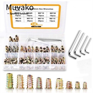 Muvako เม็ดมีดกลอน ชุบสังกะสี 9 ขนาด M4 M5 M6 M8 สําหรับเฟอร์นิเจอร์ ไม้ 149 ชิ้น