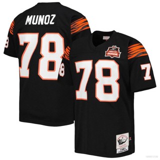 เสื้อกีฬาแขนสั้น ลายทีมชาติฟุตบอล Cincinnati Bengals HQ1 NFL Anthony Munoz สไตล์เรโทร QH1