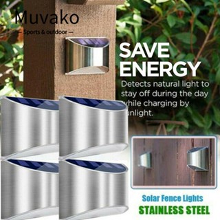 MUVAKO โคมไฟ LED พลังงานแสงอาทิตย์ กันน้ํา สําหรับติดรั้วประตู สวน