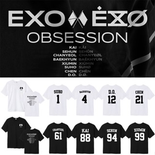 เสื้อยืดแขนสั้นลําลอง คอกลม ผ้าฝ้าย พิมพ์ลาย Kpop EXO BaekHyun Park Chan Yeo Oh Se Hun KAI สําหรับผู้ชาย และผู้หญิง