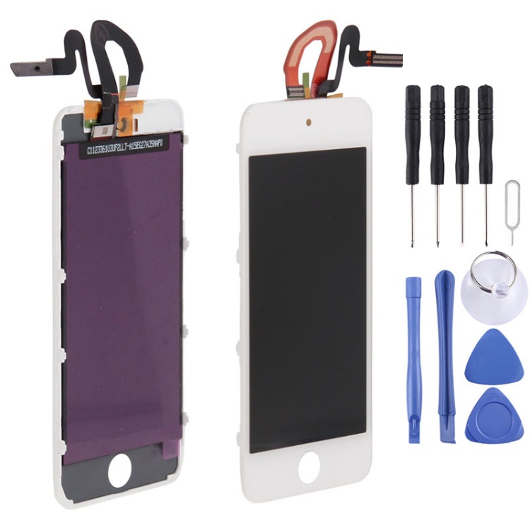 3 in 1 สําหรับ iPod Touch 5 / 6 / 7 ( LCD ดั้งเดิม + กรอบเดิม + ทัชแพด ของแท้) (สีขาว)