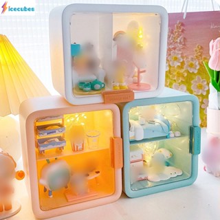 Dimoo House Show Display Box Bubble Mart Blind Box Hand-in Hand-stroke Cabinet Cabinet Transparent Decoration Box ICECUBES