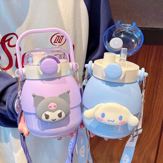 Sanrio Belly Cup 316 Stainless Steel Thermos Cup Kuromi Water Bottle Female High-value Big Belly Cup Outdoor Double Drinking Straw Cup TH