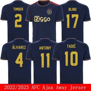 เสื้อกีฬาแขนสั้น ลายทีมชาติฟุตบอล NP2 2022-2023 AFC Ajax Away Tadic Blind Antony Alvarez Timber PN2