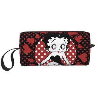 Betty Boop กระเป๋าเครื่องสําอาง แบบใส แบบพกพา สําหรับผู้หญิง