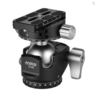 {fash} Andoer D-40 PRO หัวบอลอลูมิเนียมอัลลอยด์ CNC สําหรับขาตั้งกล้อง DSLR ILDC