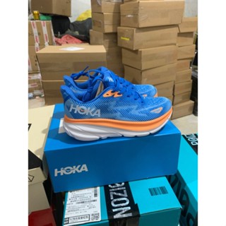 ใหม่ HOKA ONE ONE Clifton 9 รองเท้าวิ่ง ดูดซับแรงกระแทก สีฟ้า สีส้ม สําหรับผู้ชาย และผู้หญิง 2023 HJOW