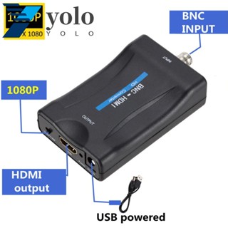 Yolo อะแดปเตอร์แปลงสัญญาณ BNC เป็น HDMI เป็น BNC สําหรับเครื่องเล่น DVD กล่องรับสัญญาณ HD เกมคอนโซล กล้อง ทีวี