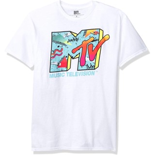 เสื้อยืด พิมพ์ลายโลโก้ Mtv สไตล์เรโทร สําหรับผู้ชาย