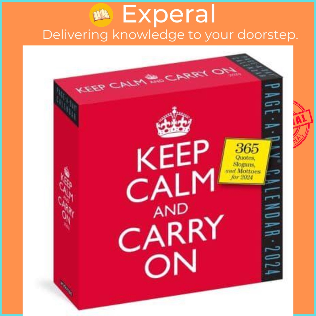 Keep Calm and Carry On Page-A-Day Calendar 2024 365 คําคม สโลแกน และ Mot โดย Workman Calendar (ฉบับส