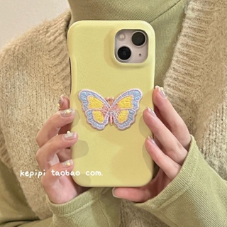 ใหม่ เคสโทรศัพท์มือถือ กันกระแทก ปักลายผีเสื้อ สีตัดกัน เรียบง่าย สําหรับ Apple Iphone 14promax 13 11 14pro 13pro 14