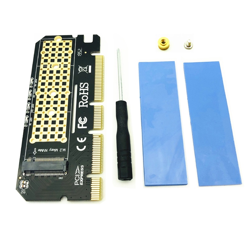 M.2 NVME PCIE เป็น M2 อะแดปเตอร์ LED NVME SSD M2 PCIE x16 การ์ดขยายอะแดปเตอร์คอมพิวเตอร์อินเทอร์เฟซ 