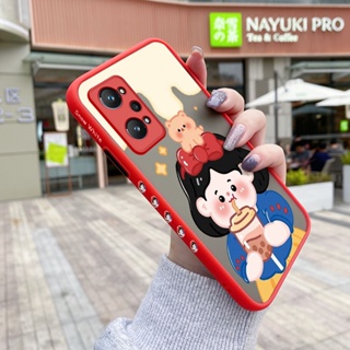 เคสโทรศัพท์มือถือแบบแข็ง ใส กันกระแทก ลายการ์ตูนชานมไข่มุก มีลายด้านข้าง สําหรับ Realme GT Neo 2 GT2 GT 2 Q5 Pro 5G GT Neo 3T