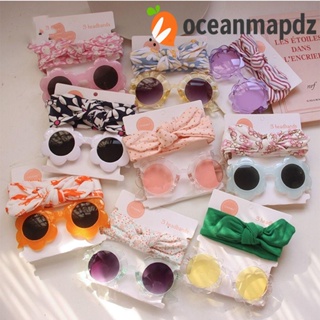 Oceanmapdz แว่นกันแดด ที่คาดผม แว่นตา ปม ใส่แล้วเท่ แว่นกันแดด ดอกทานตะวัน ชุดที่คาดผมเด็ก