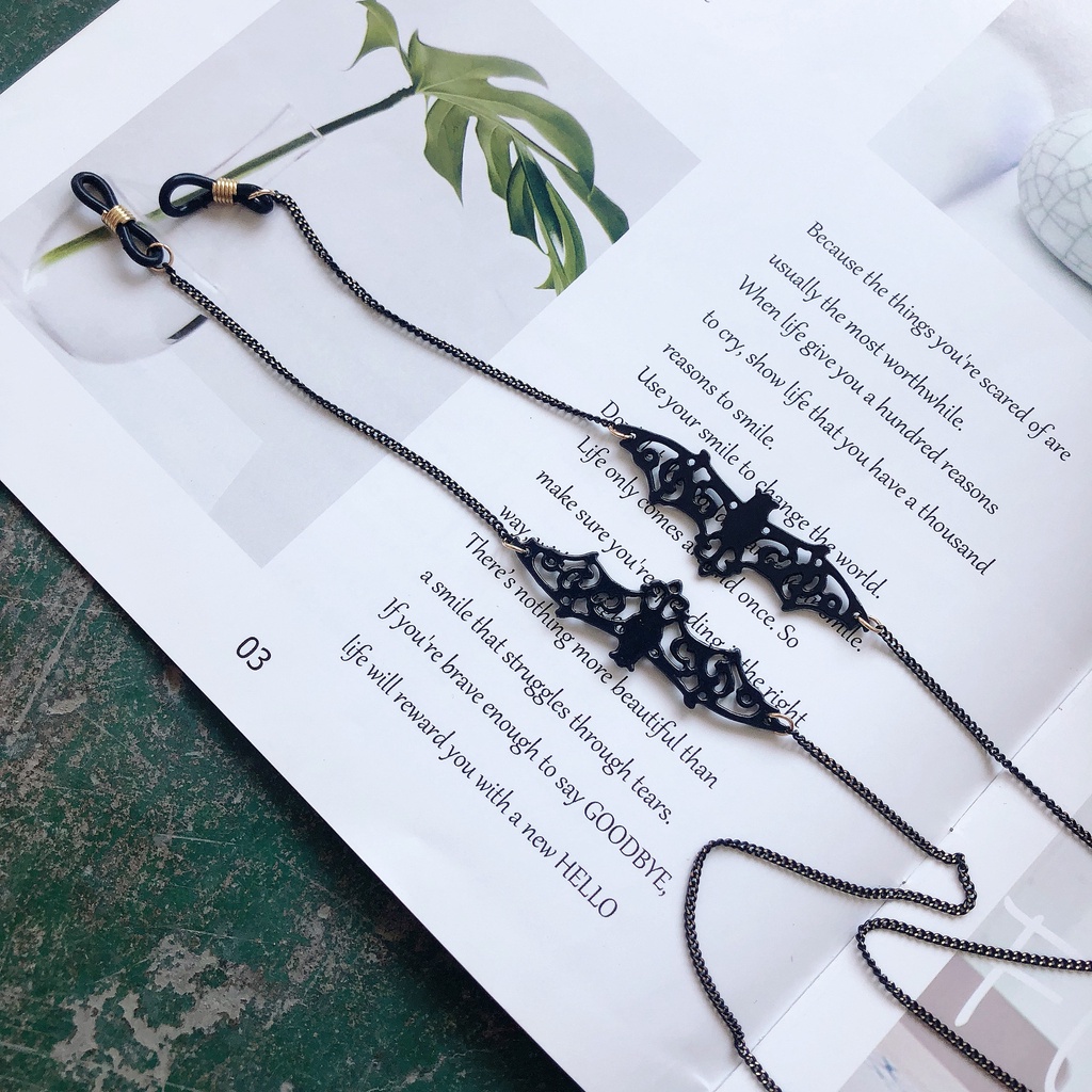 ลูกปัดค้างคาว Link Chain แว่นตาโซ่แว่นตาแว่นตา Retro Holder สายคล้องคอสําหรับทุกวัน [JD]