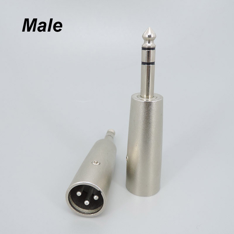 อะแดปเตอร์ปลั๊กแจ็คไมโครโฟน ตัวผู้ 6.5 เป็น 3Pin XLR ตัวเมีย ชุบนิกเกิล 3 ขั้ว ขนาด 1/4 นิ้ว 6.35 มม. สีเงิน a1