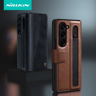 NILLKIN เคสหนัง PC พรีเมี่ยม พร้อมช่องใส่ปากกา สําหรับ Samsung Galaxy Z Fold 5 5G