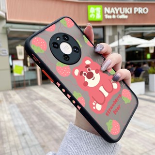 เคสโทรศัพท์มือถือ ซิลิโคนนิ่ม กันกระแทก ลายการ์ตูนหมี สตรอเบอร์รี่ สําหรับ Huawei Mate 40 Pro Mate 40 Pro+