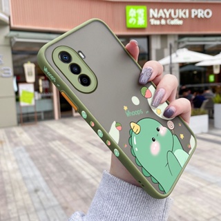 สําหรับ Huawei Nova Y70 Plus Nova 10 Pro เคสการ์ตูนไดโนเสาร์น้อยน่ารัก กันกระแทก ฝ้าแข็ง เคสโทรศัพท์ ขอบลาย ซิลิโคนนิ่ม เคสป้องกัน