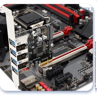 Ace อะแดปเตอร์การ์ดขยาย 5Gbps 4 พอร์ต PCI-E เป็น USB 3 0 HUB สําหรับ Express