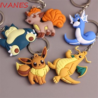 Ivanes พวงกุญแจ จี้ PVC รูปโปเกม่อน Charizard Dragonair Vulpix Snorlax สําหรับห้อยกระเป๋าเป้สะพายหลัง