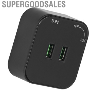 Supergoodsales Square Track Adapter Dual USB Power Socket Cordless Extension Outlet Surface Mount 110‑250V