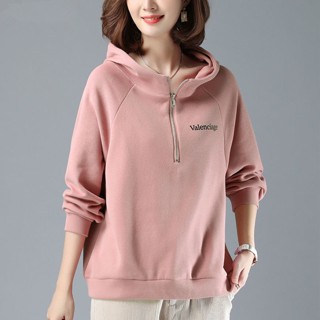 AAA  เสื้อกันหนาวสีชมพูสำหรับแม่และย่า ชุดเสื้อผ้าสำหรับผู้หญิงอายุกลางคน ฤดูใบไม้ผลิเสื้อกันหนาว