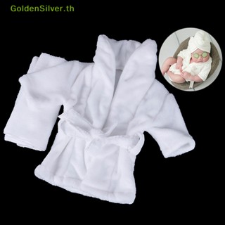 Goldensilver ผ้าพันคอ ผ้าสักหลาดนิ่ม และเสื้อคลุมอาบน้ํา พร็อพถ่ายภาพเด็กแรกเกิด 0-2 เดือน 2 ชิ้น ต่อชุด