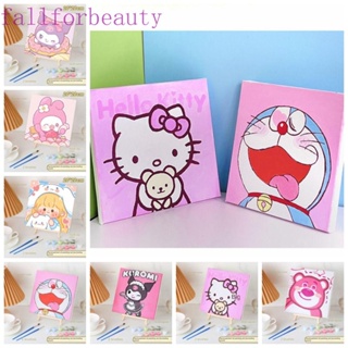 Fallforbeauty ภาพวาดสีน้ํามันอะคริลิค ตามตัวเลข ลาย My Melody Doraemon ของเล่นเสริมพัฒนาการ สําหรับตกแต่งบ้าน DIY