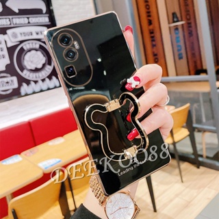 เคสโทรศัพท์มือถือ ชุบไฟฟ้า ลายหมีน่ารัก พร้อมขาตั้ง สําหรับ OPPO Reno10 Pro+ Pro Plus A78 4G 5G Reno 10 10Pro Reno10Pro+ 5G 2023 OPPOA78