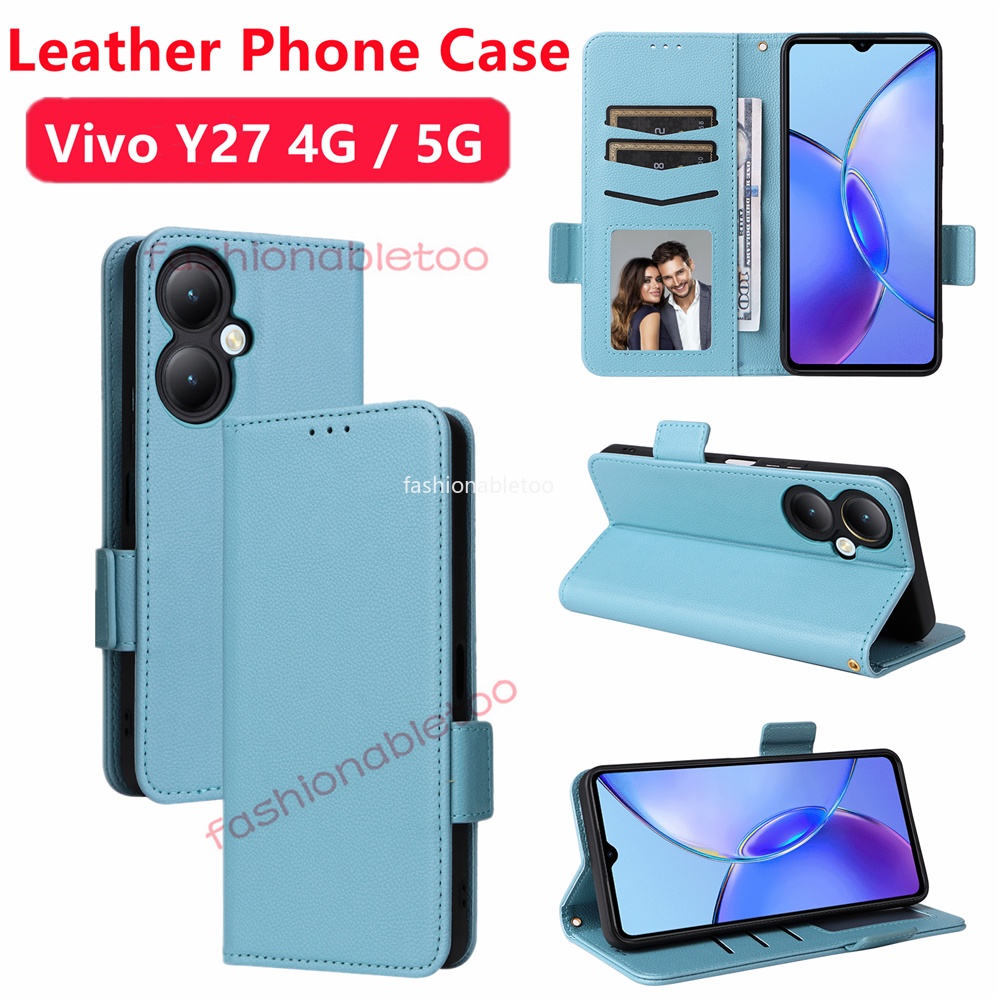 เคสโทรศัพท์หนัง ฝาพับแม่เหล็ก กันกระแทก พร้อมช่องใส่บัตร สําหรับ Vivo Y27s Y 27s Y17s Y 17s Y36 Y 36 Y78 Y 78 Y16 Y56 Y 16 Y 56 VivoY27s VivoY36 VivoY78 4G 5G 2023