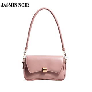 Jasmin NOIR ล็อค หนัง PU กระเป๋าสะพายไหล่ กระเป๋าถือ ขนาดเล็ก ลําลอง สําหรับผู้หญิง