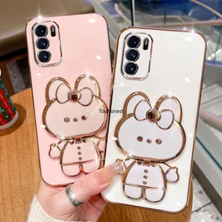 เคส Oppo Reno6 เคส Oppo Reno7 เคส Oppo Reno8 Casing Oppo Reno 2Z Case Oppo Reno2 F Case Oppo Reno3 Case Oppo A36 A76 Case Oppo A96 A91 Case Cute Bunny Bracket Cartoon Stand Vanity Mirror Rabbit Holder Phone Cover Cassing Cases Case KT โทรศัพท์มือถือ