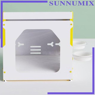 [Sunnimix] เบาะที่พักพิงสุนัข แมว แบบนิ่ม ทนต่อการสึกหรอ พร้อมชามสองใบ ขนาดเล็ก กลาง