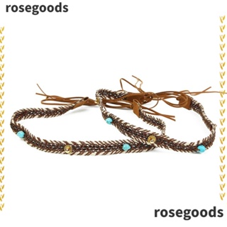 Rosegoods1 หัวเข็มขัดถักเปีย แฮนด์เมด DIY ปรับได้ สําหรับตกแต่งหมวกฟาง