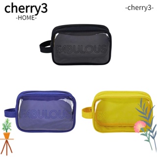 CHERRY3 กระเป๋าเครื่องสําอาง PVC กันน้ํา มีซิป จุของได้เยอะ