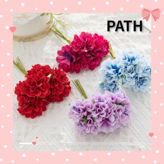 Path ช่อดอกไม้ประดิษฐ์ แฮนด์เมด DIY สําหรับตกแต่งบ้าน เทศกาลคริสต์มาส 6 ชิ้น