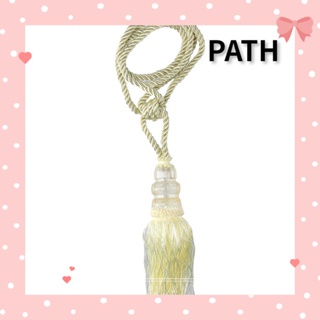 PATH สายรัดผ้าม่าน ประดับพู่ สไตล์โมเดิร์น พร้อมตะขอ สีทอง สําหรับตกแต่งบ้าน 2 แพ็ค