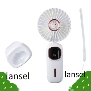 LANSEL พัดลมมือถือ ขนาดเล็ก แบบพกพา ชาร์จ USB แบตเตอรี่ 4000mAh สําหรับบ้าน